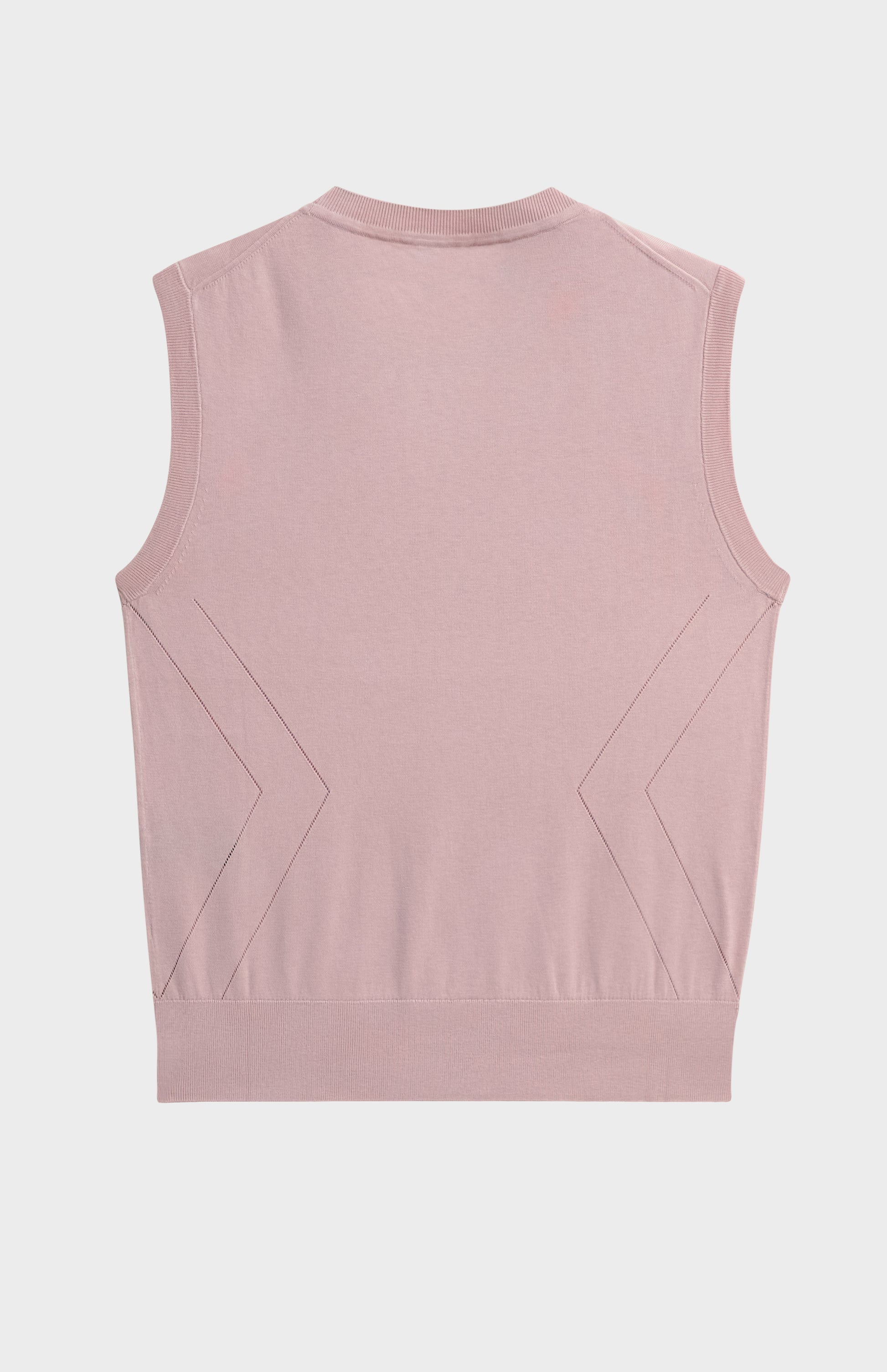 Women's Superfine Silk Blend Pointelle Crew Neck Vest In Light Pink
