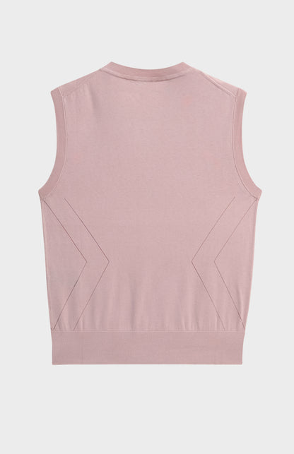 Women's Superfine Silk Blend Pointelle Crew Neck Vest In Light Pink