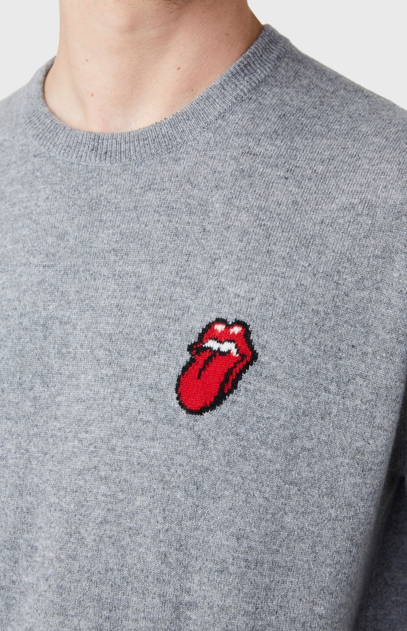 Cashmere jumper from the Pringle of Scotland Rolling Stones collection featuring lips logo