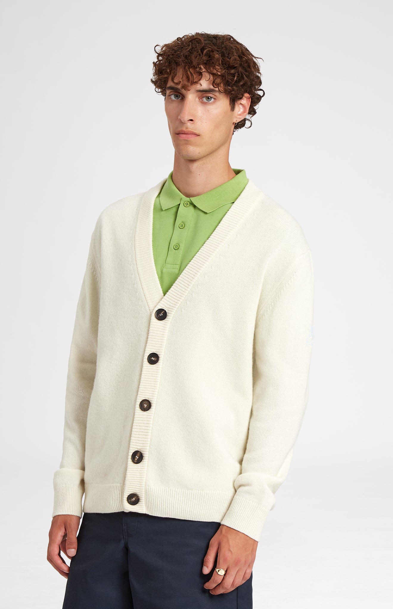 Men's Archive Lambswool Blend Cardigan In Ivory