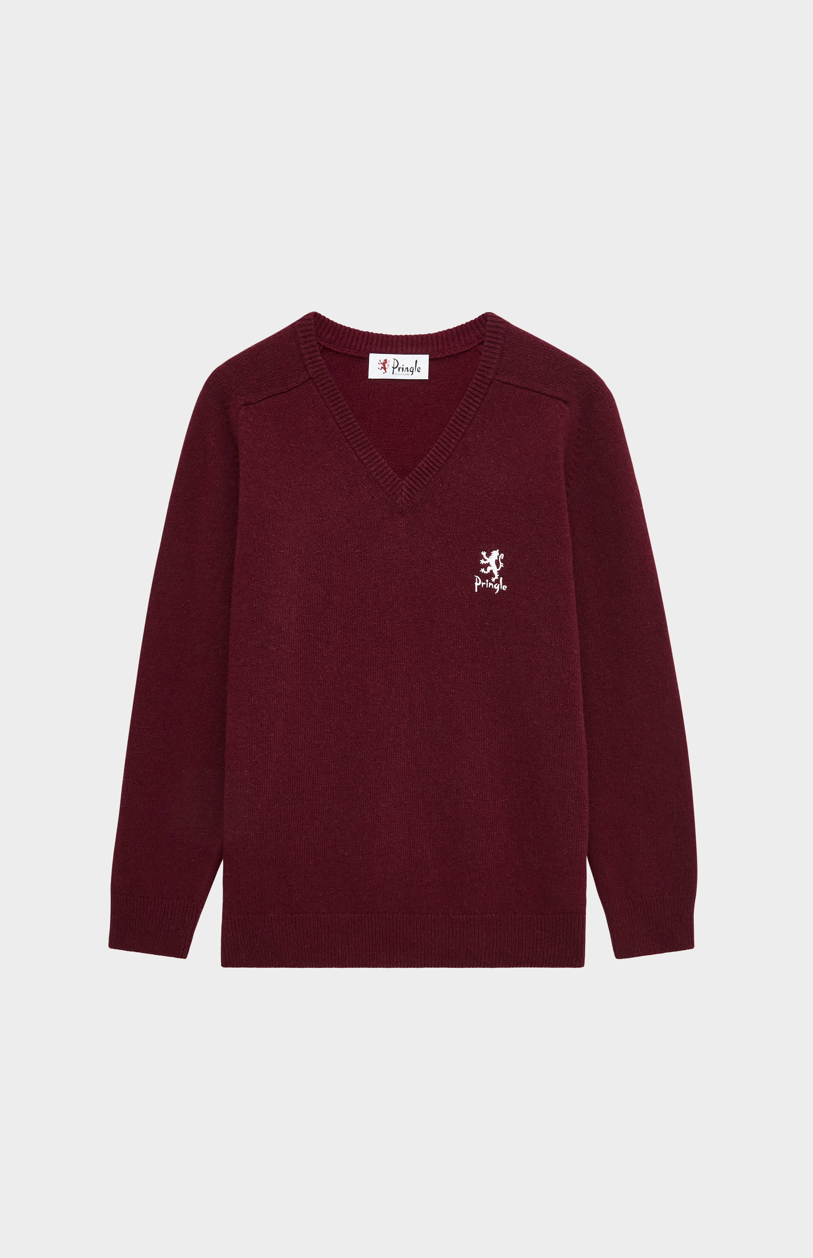 Pringle of Scotland Archive Women s V neck Lambswool Jumper In Claret