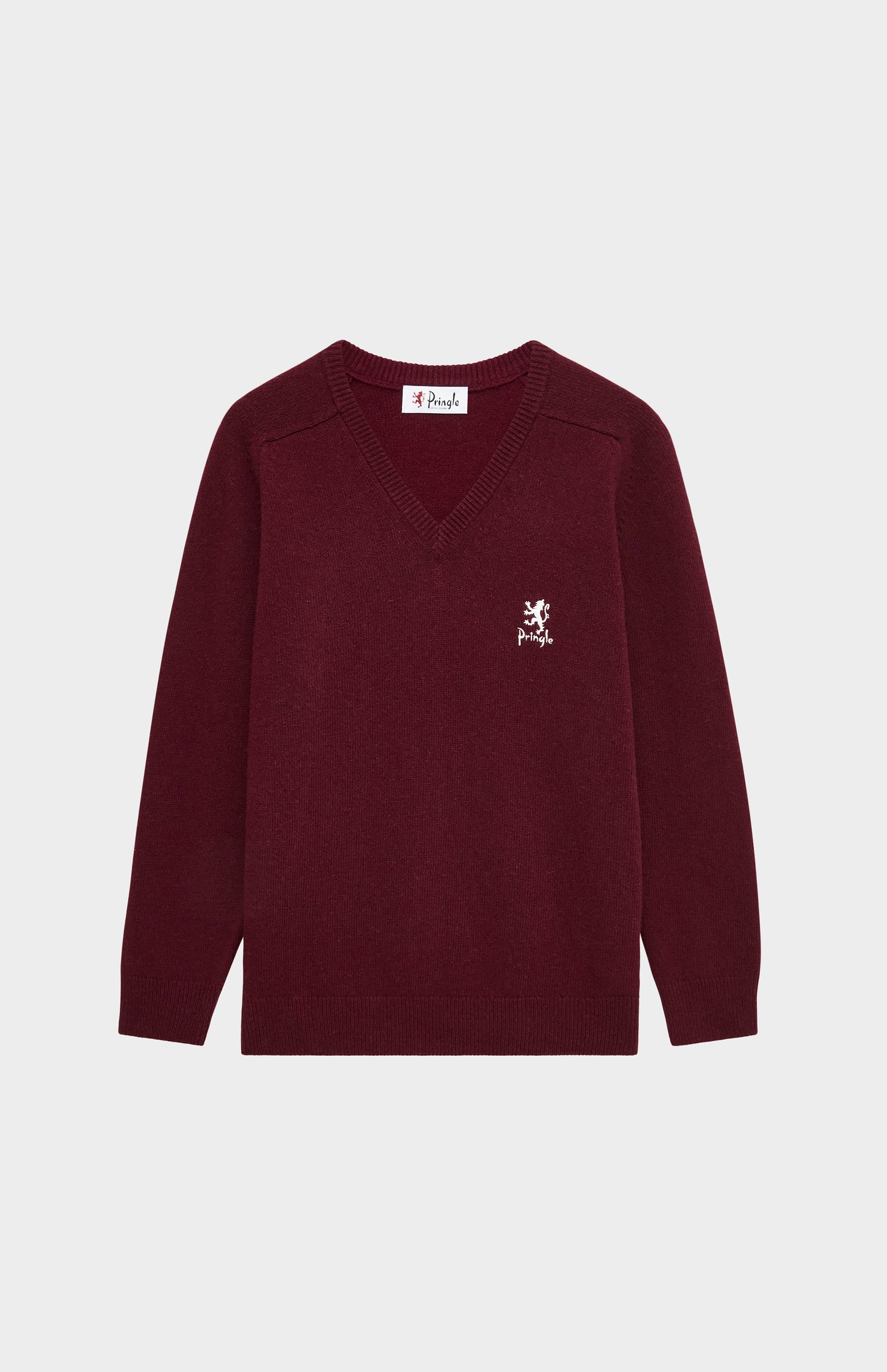 Women's Archive V Neck Lambswool Blend Jumper In Claret