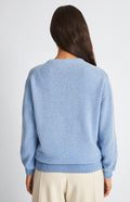 Pringle Women's Archive Round Neck Lambswool Jumper in Carolina Blue rear view
