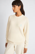 Pringle Women's Archive Round Neck Lambswool Blend Jumper In Ivory on model