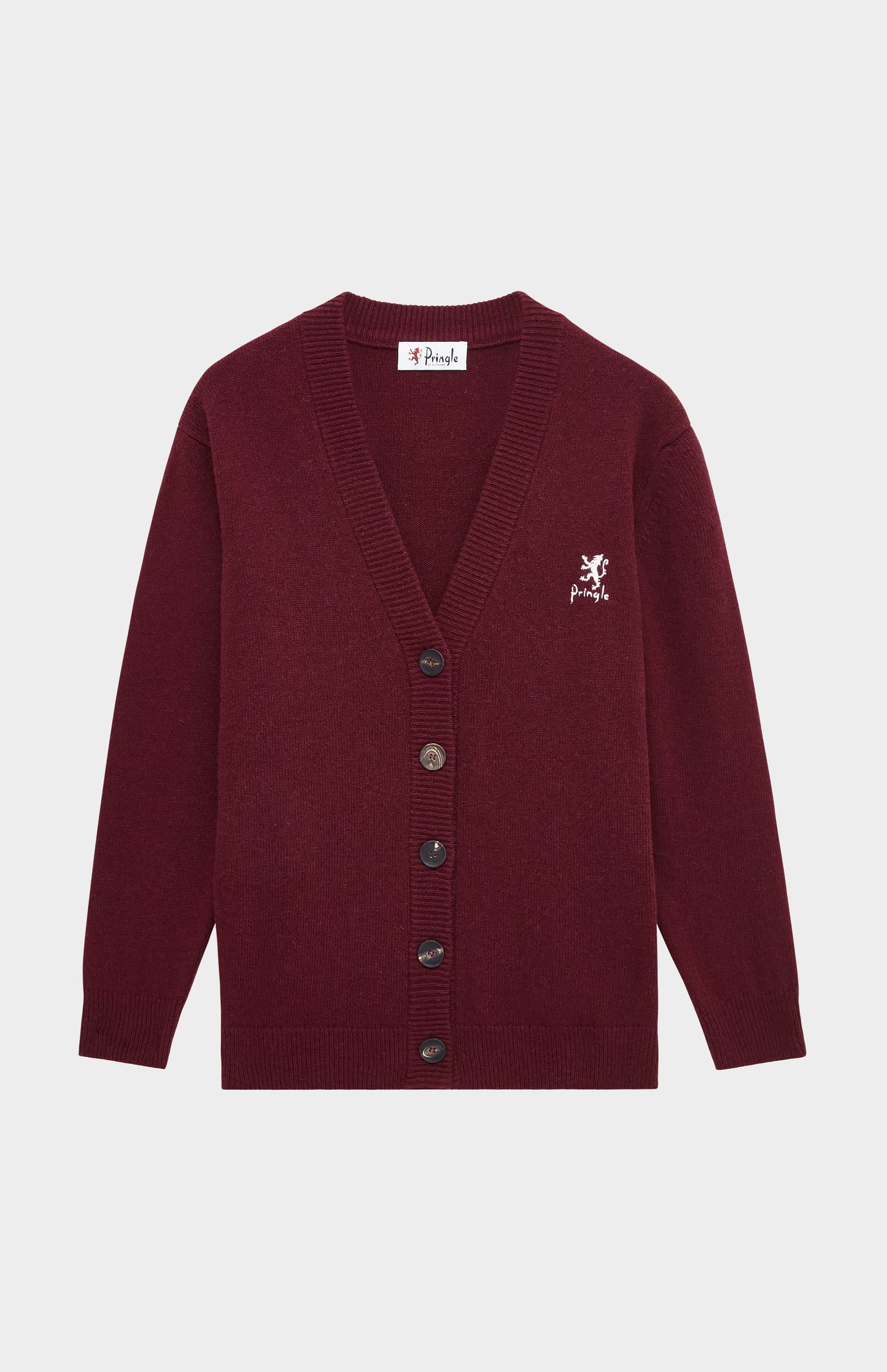 Pringle of Scotland Women's Archive Lambswool Blend Cardigan in Claret