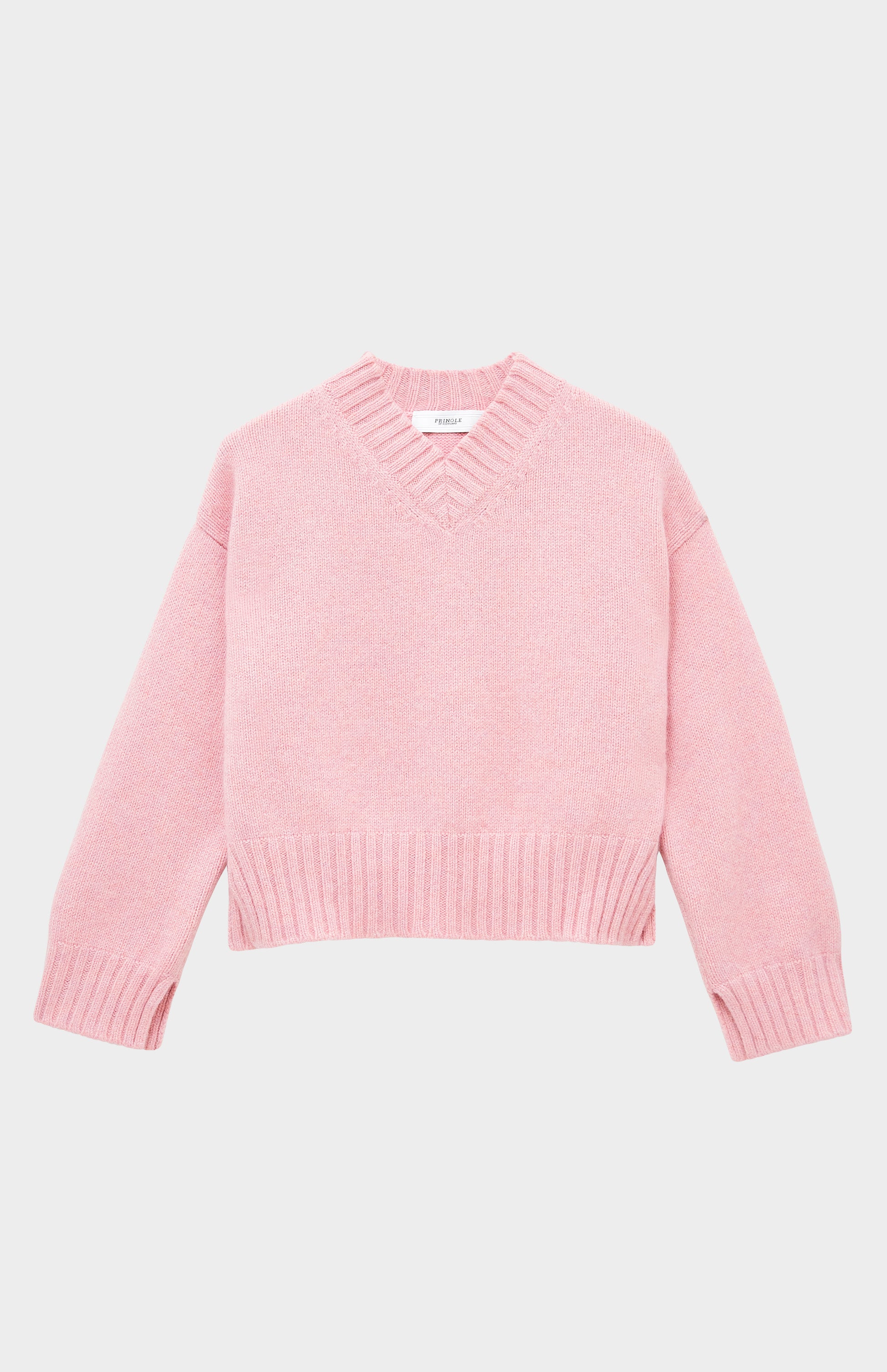 Pringle of Scotland Women's V Neck Chunky Cashmere Jumper In Pink