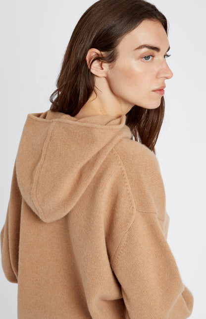 Women's Cashmere Blend Hoodie In Camel