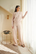 Women's Cashmere Blend Trousers In Pink Champagne