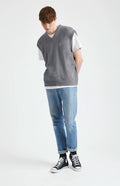 Pringle of Scotland Unisex Archive Lambswool Blend Vest In Grey Marl on male model