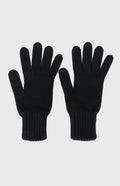 Cashmere Contrast Cuff Gloves In Black