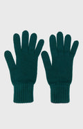 Cashmere Contrast Cuff Gloves In Evergreen - Pringle of Scotland