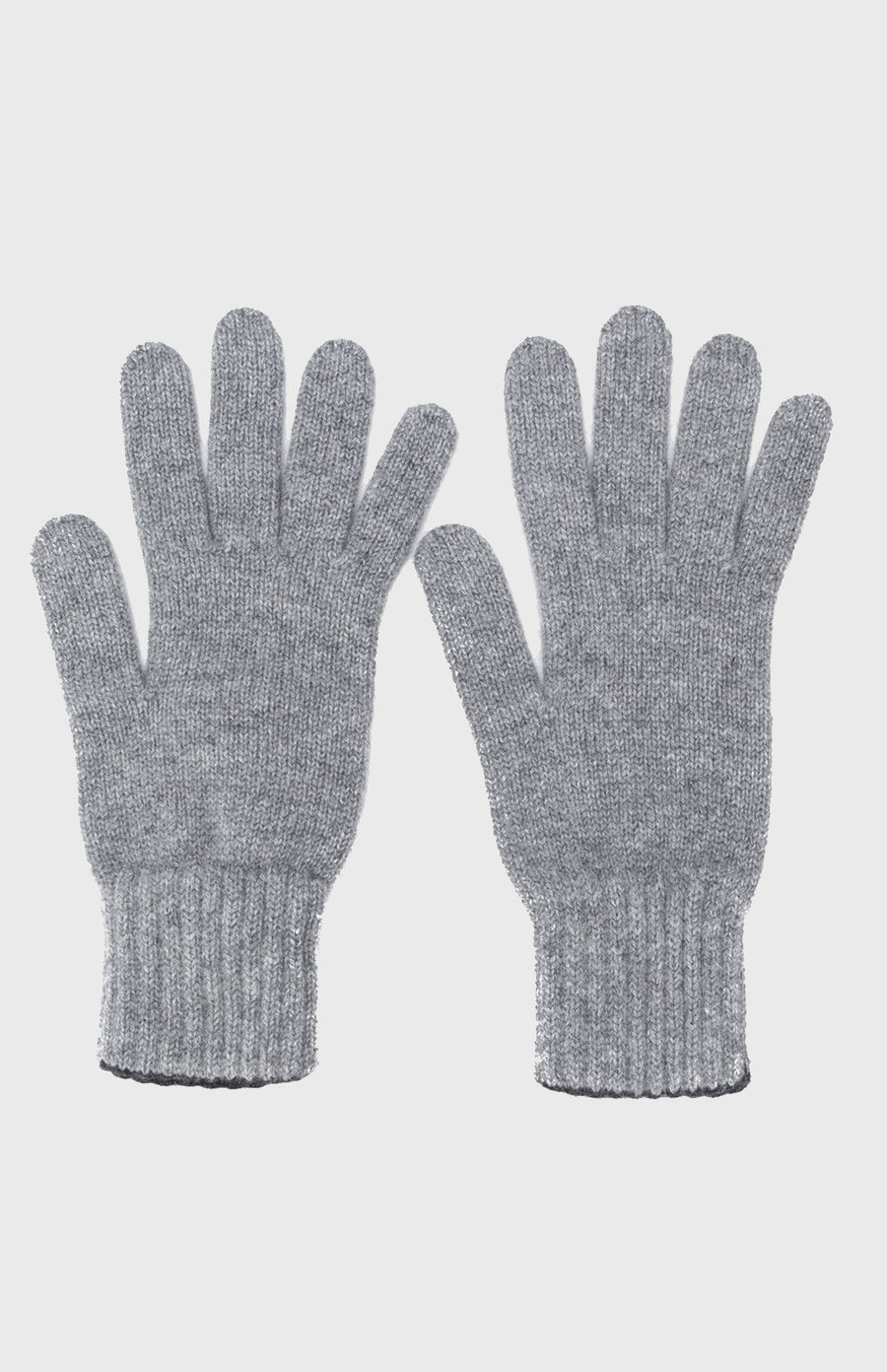 Cashmere Contrast Cuff Gloves In Flannel Grey
