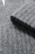 Cashmere Contrast Cuff Gloves In Flannel Grey