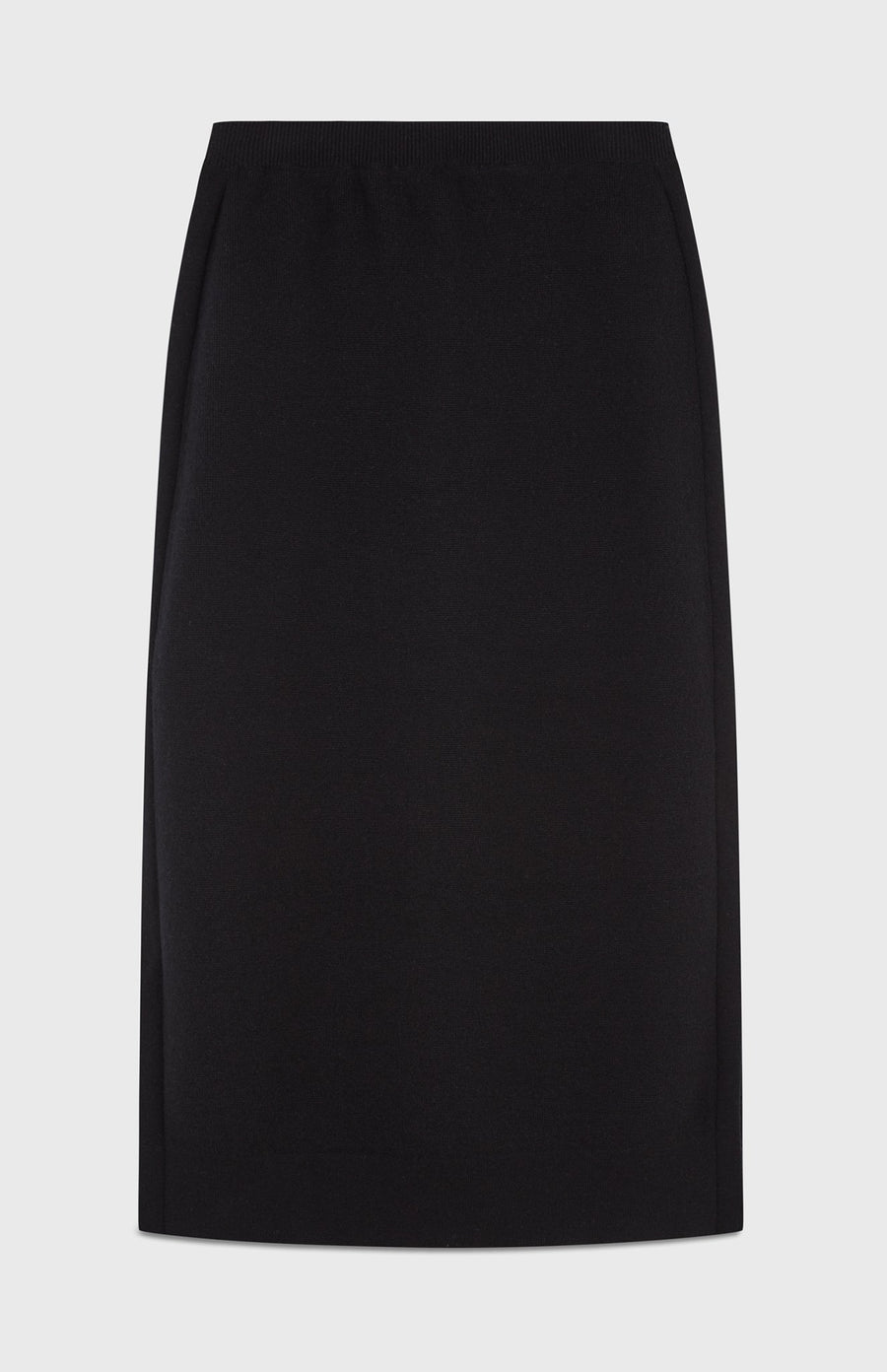 Long Cashmere Skirt in Black flat shot - Pringle of Scotland