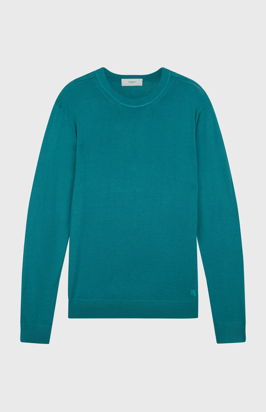 Pringle of Scotland Men's Round Neck Merino Jumper In Jade