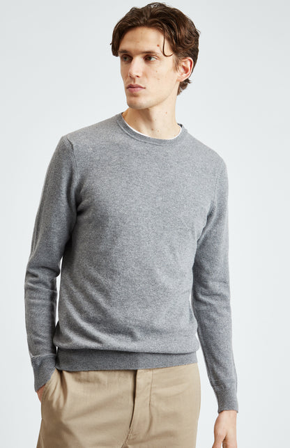 Scottish Cashmere Jumper In Flannel Grey