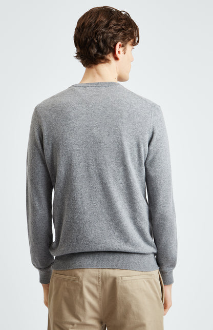 Scottish Cashmere Jumper In Flannel Grey