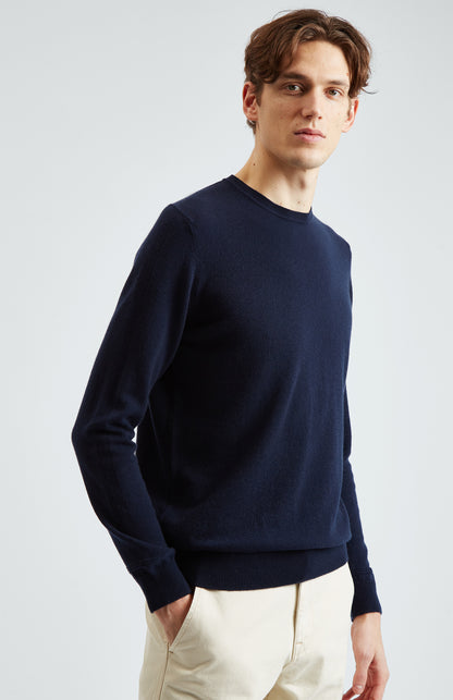 Scottish Cashmere Jumper In Navy