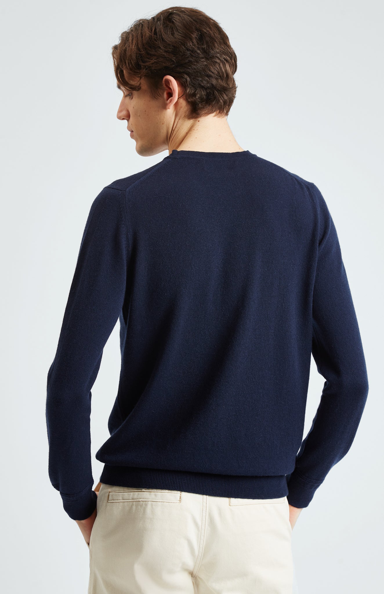 Scottish Cashmere Jumper In Navy