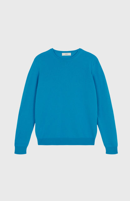 Pringle of Scotland Men's Round Neck Cashmere Jumper In Azure Blue