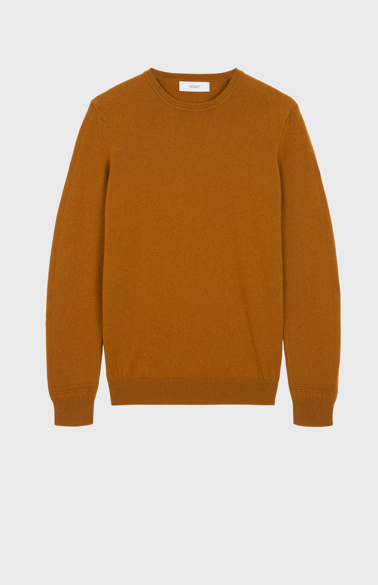 Men's Round Neck Cashmere Jumper In Vicuna flat shot - Pringle of Scotland