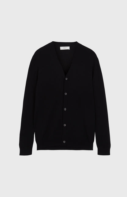 V Neck Cashmere Cardigan In Black