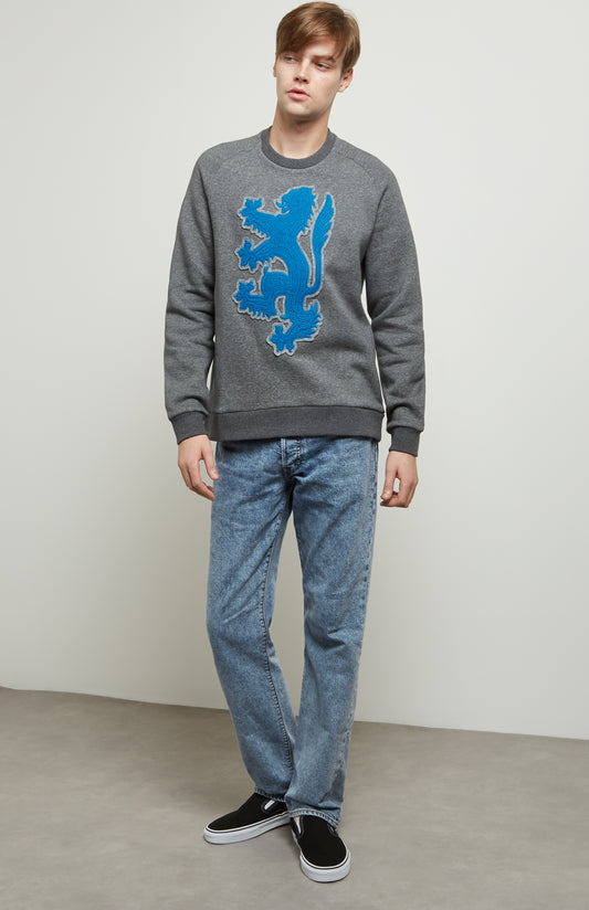 Lion Emblem Sweatshirt In Graphite