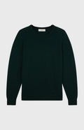 Round Neck Lion Lambswool Jumper In Evergreen flat shot - Pringle of Scotland
