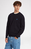 Round Neck Lion Lambswool Jumper In Navy - Pringle of Scotland