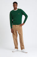 Pringle of Scotland Men's Round Neck Lion Lambswool Jumper in Forest Green