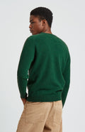 Pringle of Scotland Round Neck Lion Lambswool Jumper In Forest & Sandstorm rear view