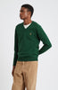 Pringle of Scotland V Neck Lion Lambswool Jumper in Forest Green