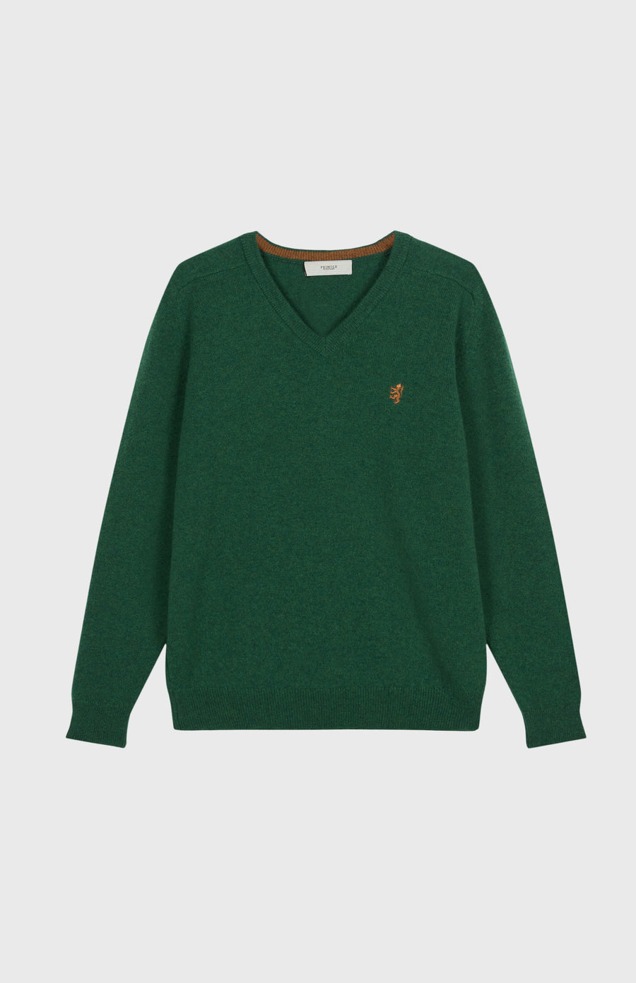 Pringle of Scotland V Neck Lion Lambswool Jumper In Forest Green
