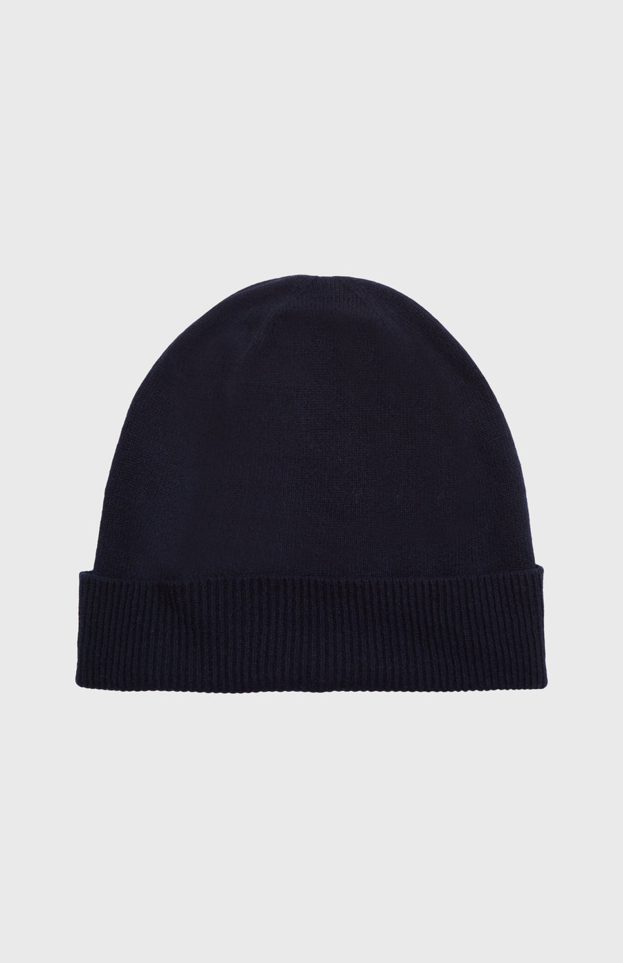 Ribbed Wool Cashmere Blend Beanie in Navy - Pringle of Scotland