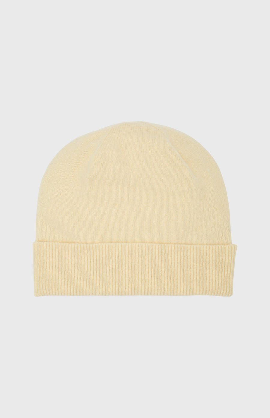 Ribbed Wool Cashmere Blend Beanie in Yellow - Pringle of Scotland