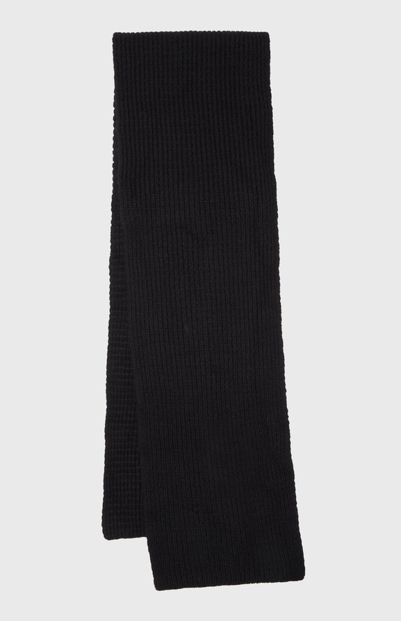 Cosy Cashmere Scarf In A Waffle Stitch In Black