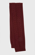 Pringle of Scotland Rib and Cable Wool Scarf in Burgundy