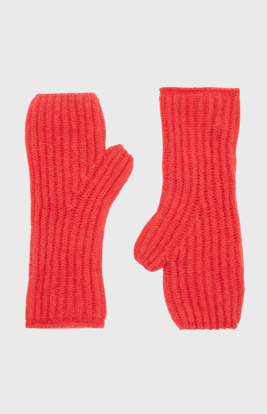 Rib Knit Cashmere Wrist Warmers In Poppy Red - Pringle of Scotland