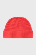 Ribbed Cashmere Beanie In Poppy Red - Pringle of Scotland