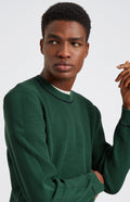 Pringle of Scotland Men's Cotton Sweatshirt Jumper in Forest Green neck detail