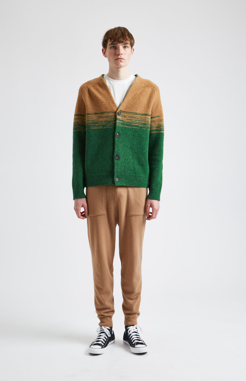 Men's Knitted Merino Cashmere Joggers In Vicuna