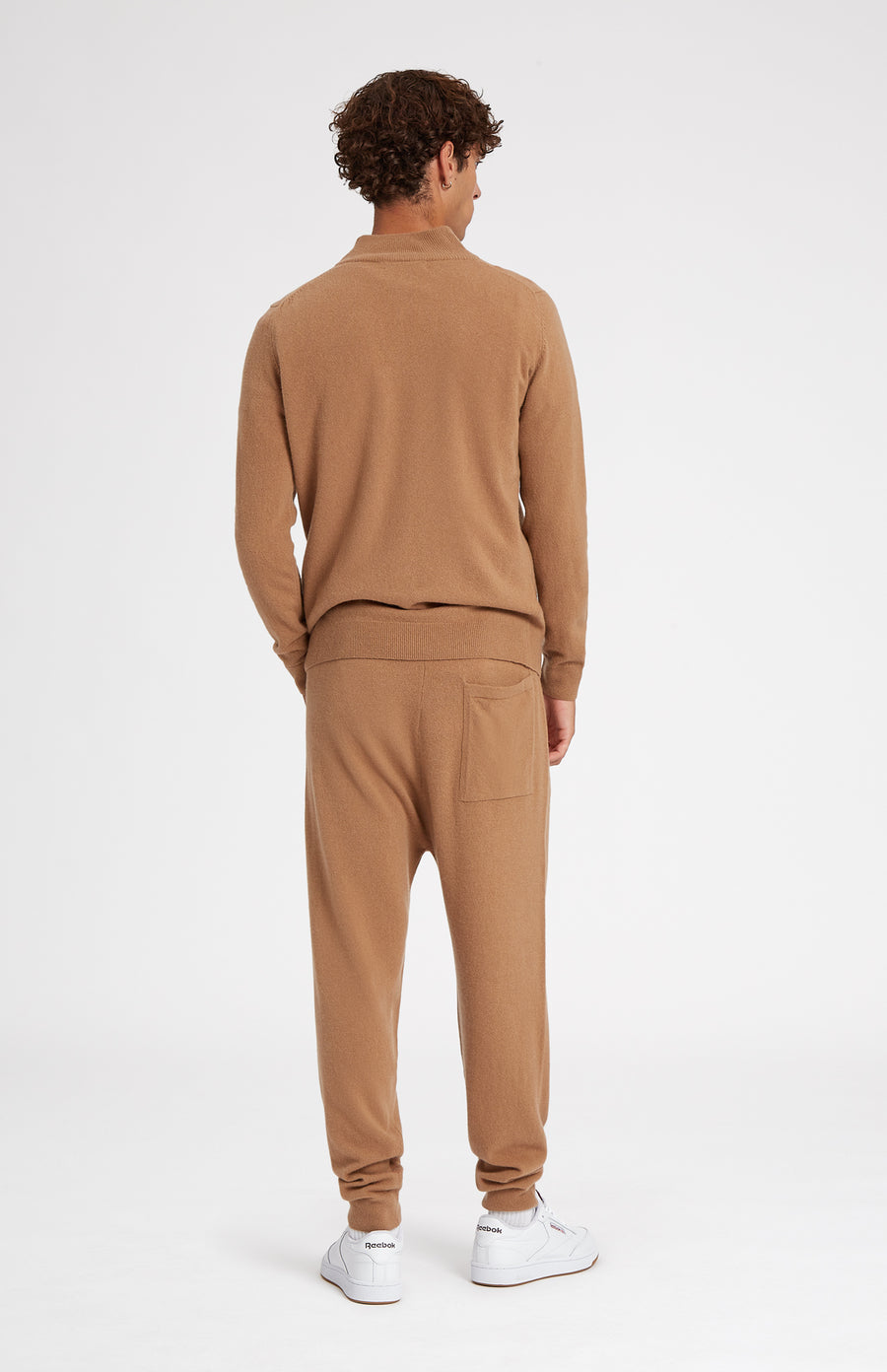 Men's Knitted Merino Cashmere Joggers In Vicuna