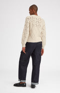 Jumper with allover diamond pattern in Light Oatmeal - Pringle of Scotland