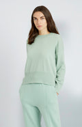 Pringle of Scotland Lightweight Round Neck Cashmere jumper in Aniseed on model