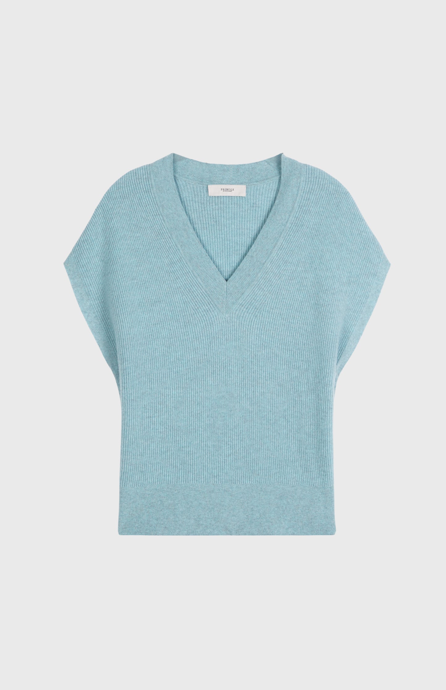 Pringle of Scotland V Neck Sleeveless cashmere blend jumper in Aqua