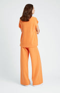 Pringle of Scotland Women's Cashmere Blend Trousers In Burnt Orange rear view