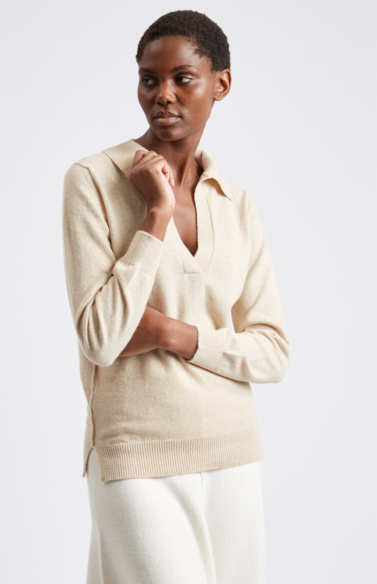 Women's Honey Polo-Style Cashmere Jumper - Pringle of Scotland