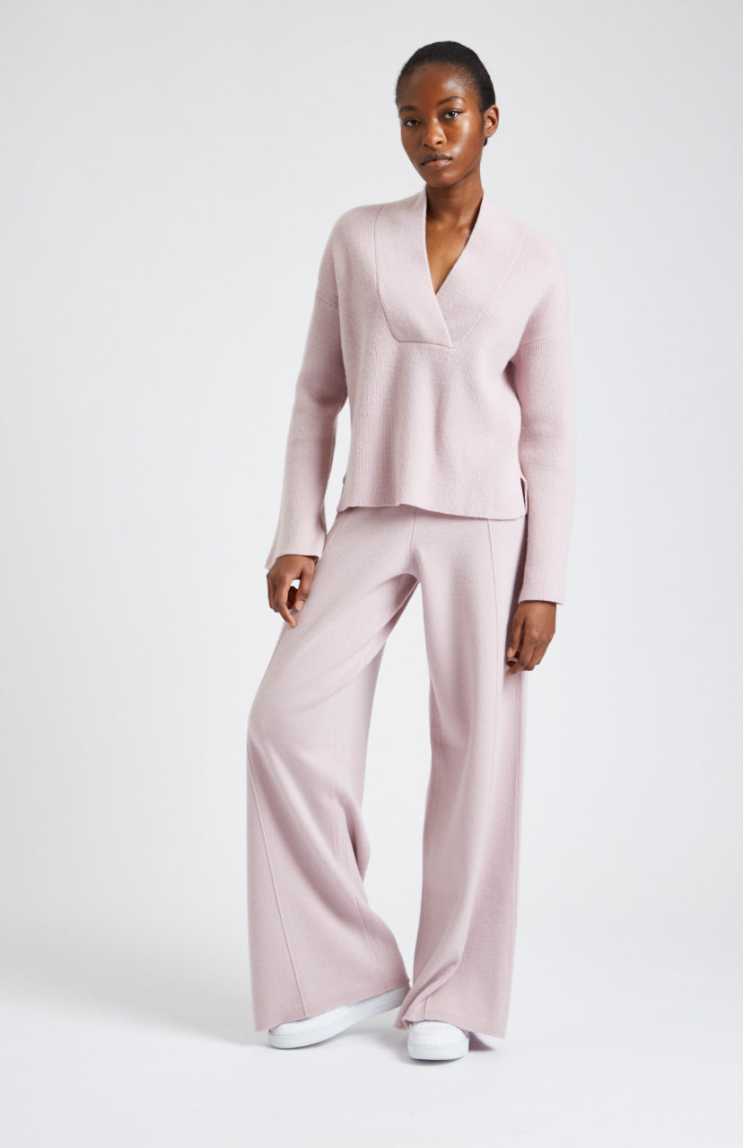 Cashmere Blend Trousers In Powder Pink - Pringle of Scotland