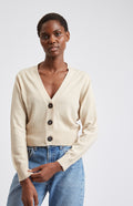 Women's Cropped Cashmere Cardigan In Honey