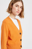 Pringle of Scotland Women's Cropped Cashmere Cardigan In Burnt Orange